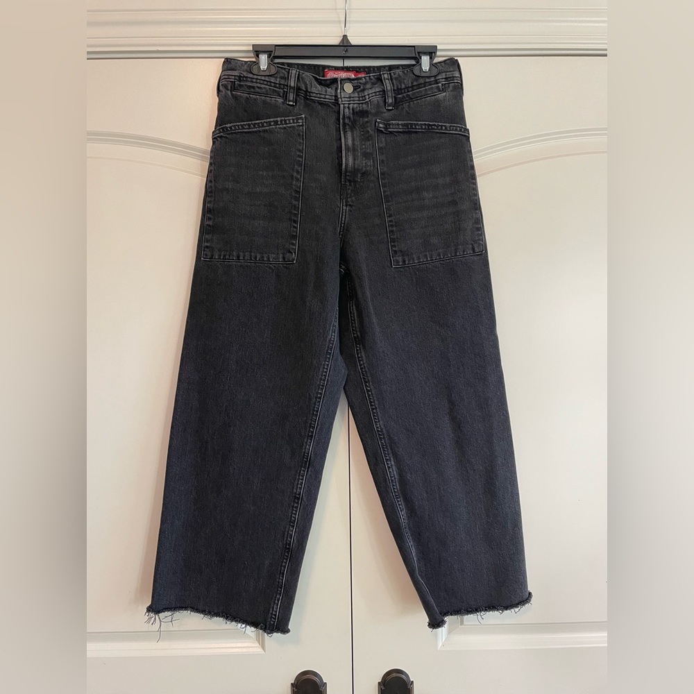 Lucky Brand high rise wide leg crop jeans